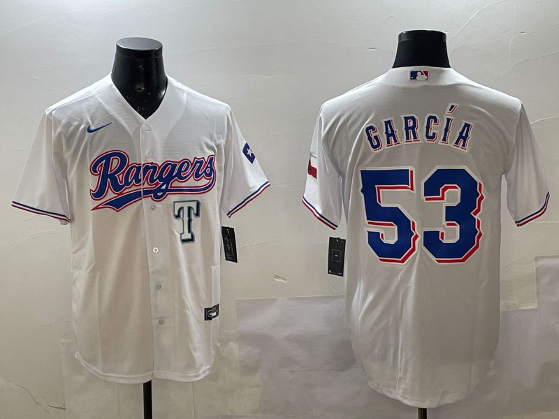 Men Texas Rangers #53 Garcia White Game 2025 Nike MLB Jersey style 5->texas rangers->MLB Jersey